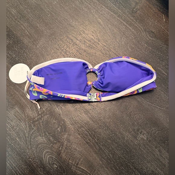 More To‎ Come Krystal Strapless Bikini Top in Purple Sz L - Picture 3 of 3
